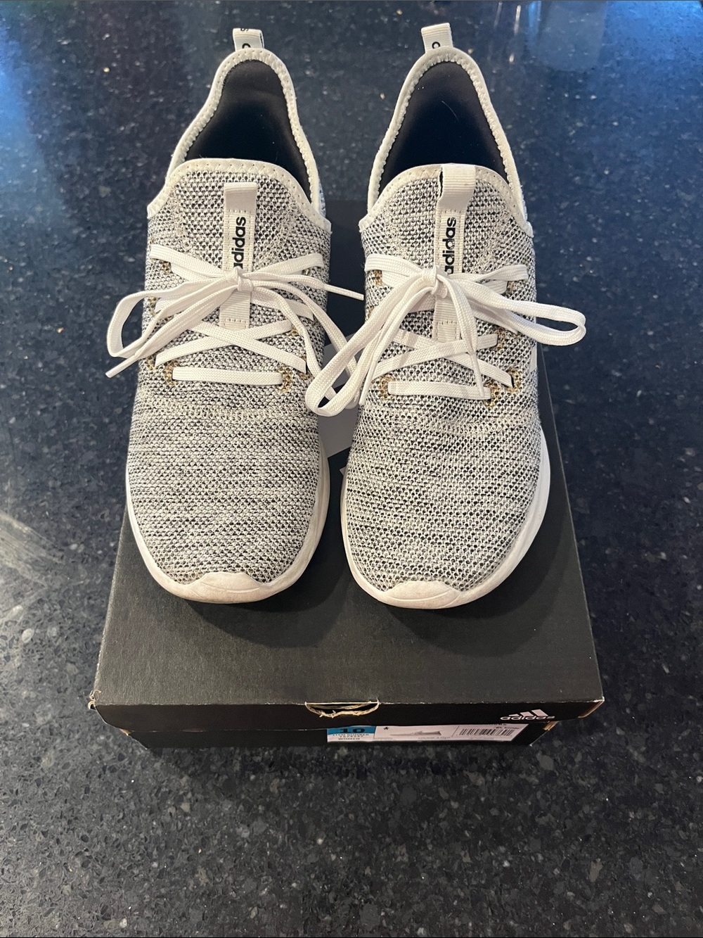 adidas Women's Knit Lace-Up Sneakers - Gray/White